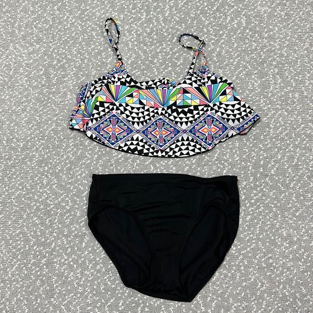 GB GIANNI BINI 2 piece Swim Suit High Waist Flounce Bikini Swimsuit Medium
